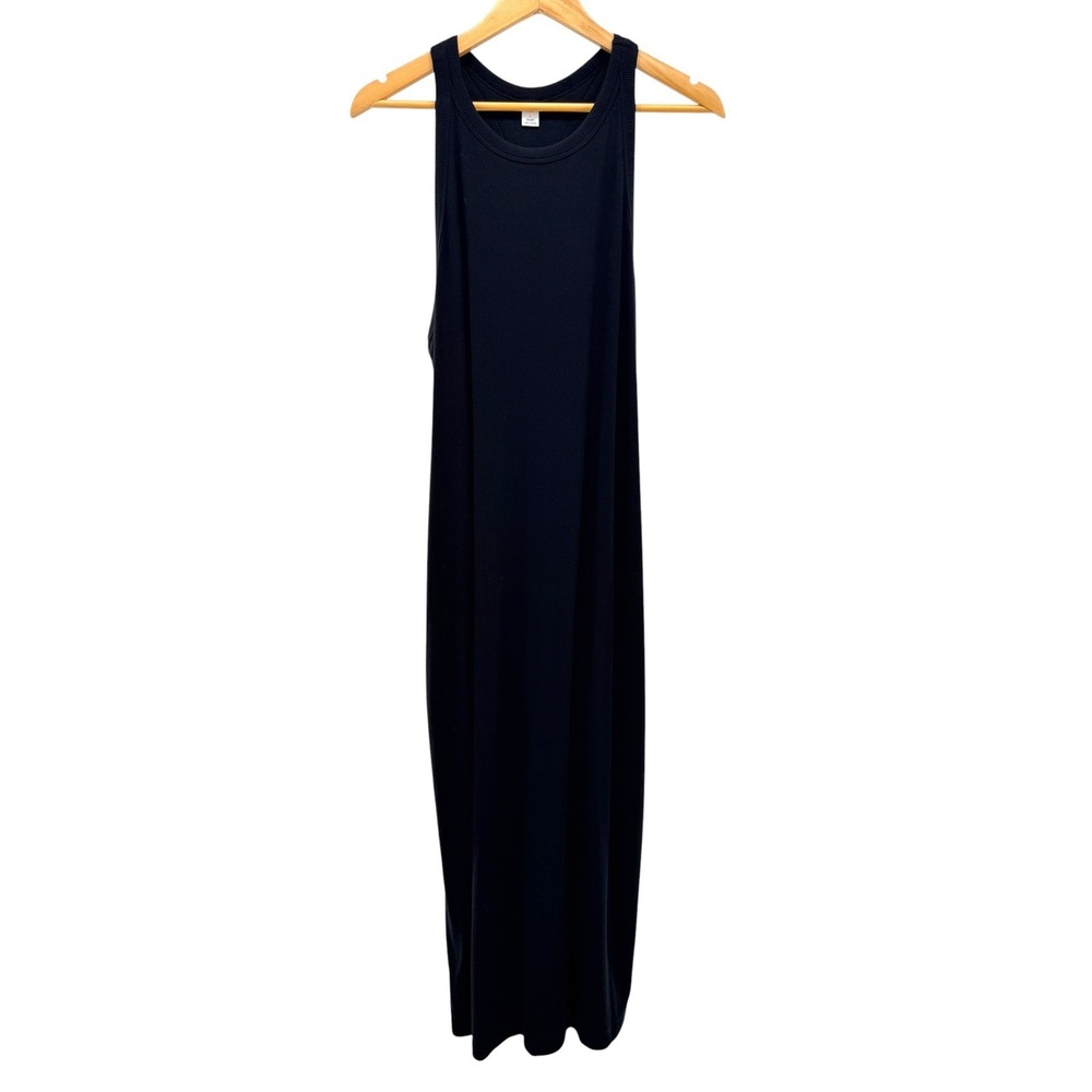 Old Navy Active Womens Black Go-Dry Ribbed Racerback Maxi Dress Large NWT